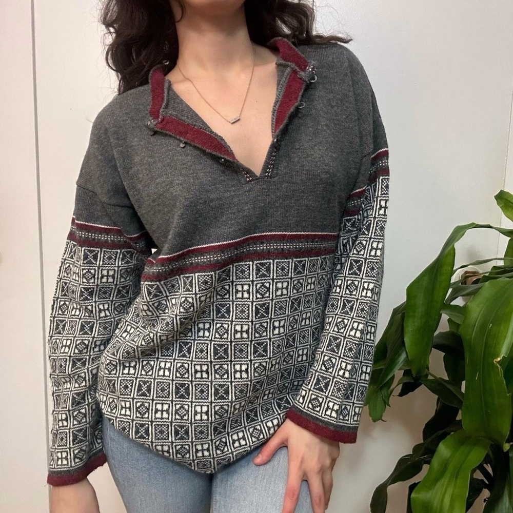 Grunge Granny Wool Blend Sweater, Size Medium - Picture 5 of 8